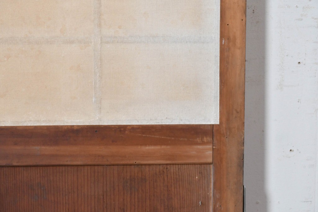 アンティーク建具　明治から大正期　素朴な格子が味わい深い障子蔵戸1枚　(R-087467)