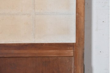 アンティーク建具　明治から大正期　素朴な格子が味わい深い障子蔵戸1枚　(R-087467)