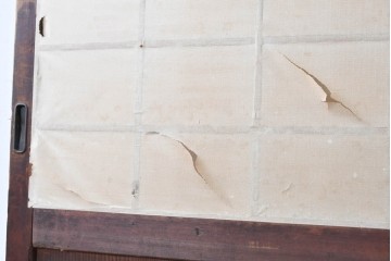 アンティーク建具　明治から大正期　素朴な格子が味わい深い障子蔵戸1枚　(R-087467)