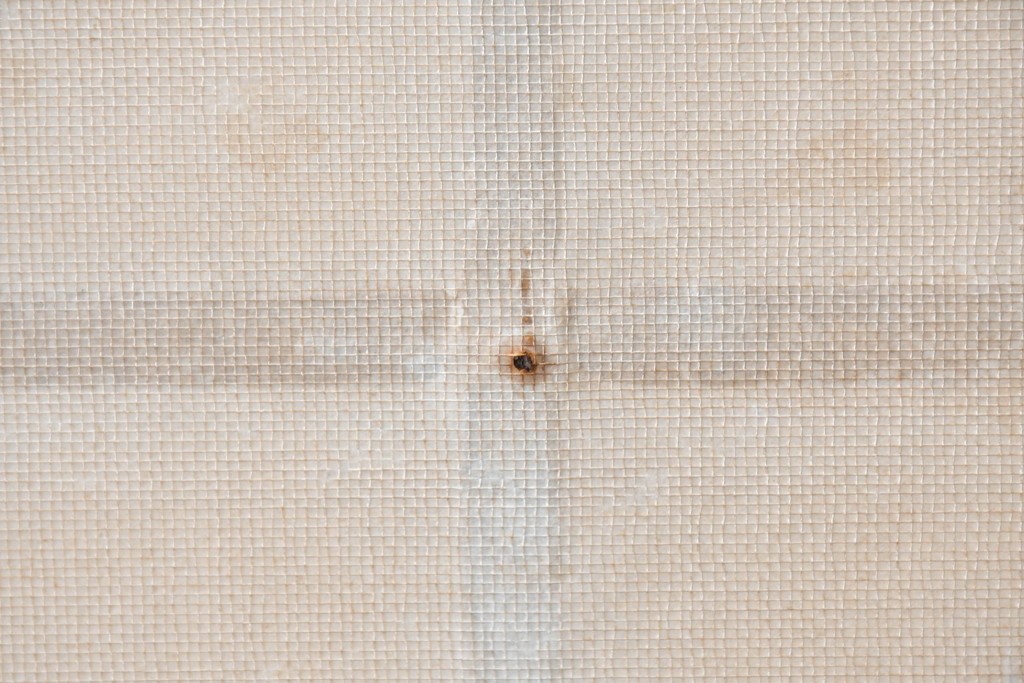 アンティーク建具　明治から大正期　素朴な格子が味わい深い障子蔵戸1枚　(R-087467)