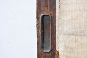 アンティーク建具　明治から大正期　素朴な格子が味わい深い障子蔵戸1枚　(R-087467)