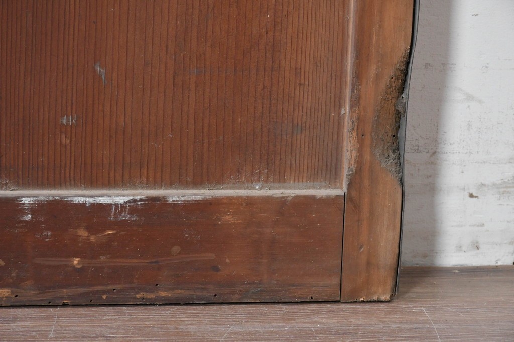 アンティーク建具　明治から大正期　素朴な格子が味わい深い障子蔵戸1枚　(R-087467)