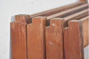 ヴィンテージ建具　昭和中期　両面ガラス　幾何学模様が洗練された雰囲気を添える書院戸4枚セット　(R-087468)