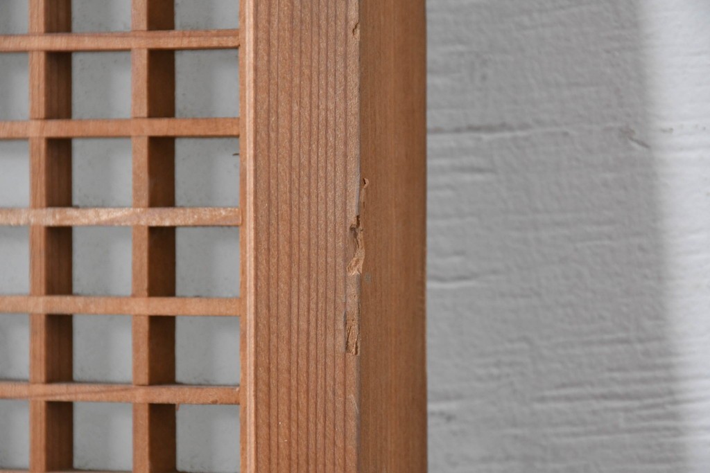 ヴィンテージ建具　昭和中期　片面ガラス　多彩な組子模様が目を引く書院戸4枚セット　(R-087469)