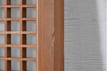 ヴィンテージ建具　昭和中期　片面ガラス　多彩な組子模様が目を引く書院戸4枚セット　(R-087469)