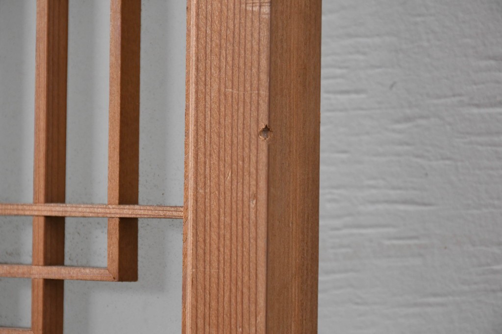 ヴィンテージ建具　昭和中期　片面ガラス　多彩な組子模様が目を引く書院戸4枚セット　(R-087469)