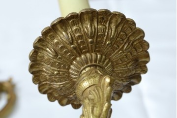 イギリスアンティーク　真鍮(しんちゅう)　華やかな装飾が目を引くウォールライト　(R-087470)