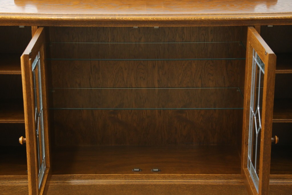 中古　美品　三越家具　COUNTRY HOUSE(カントリーハウス)　Brugge(ブルージュ)　素材の美しさが引き立つステンドグラス入りのサイドボード　(R-087478)