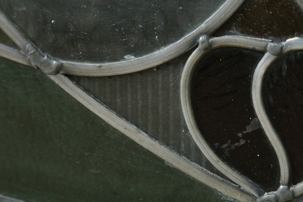 アンティーク建具　希少!!　大正ロマンの趣漂う洋館のステンドグラス入り窓　(R-087483)