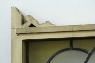 アンティーク建具　希少!!　大正ロマンの趣漂う洋館のステンドグラス入り窓　(R-087483)