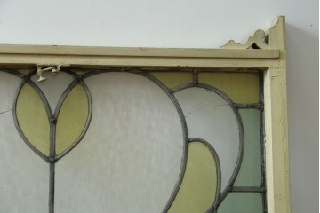 アンティーク建具　希少!!　大正ロマンの趣漂う洋館のステンドグラス入り窓　(R-087483)