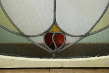 アンティーク建具　希少!!　大正ロマンの趣漂う洋館のステンドグラス入り窓　(R-087483)