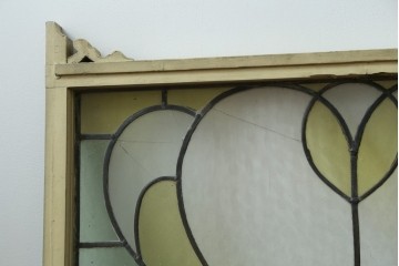 アンティーク建具　希少!!　大正ロマンの趣漂う洋館のステンドグラス入り窓　(R-087483)