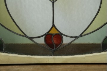 アンティーク建具　希少!!　大正ロマンの趣漂う洋館のステンドグラス入り窓　(R-087483)