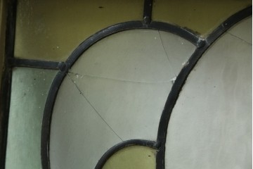 アンティーク建具　希少!!　大正ロマンの趣漂う洋館のステンドグラス入り窓　(R-087483)