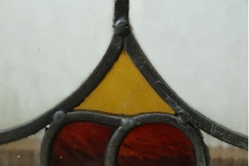 アンティーク建具　希少!!　大正ロマンの趣漂う洋館のステンドグラス入り窓　(R-087483)