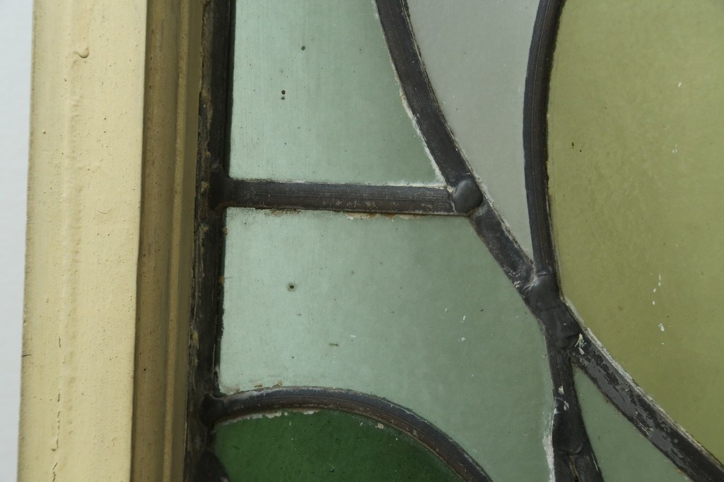 アンティーク建具　希少!!　大正ロマンの趣漂う洋館のステンドグラス入り窓　(R-087483)