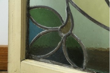 アンティーク建具　希少!!　大正ロマンの趣漂う洋館のステンドグラス入り窓　(R-087483)