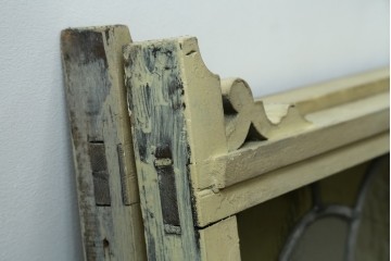 アンティーク建具　希少!!　大正ロマンの趣漂う洋館のステンドグラス入り窓　(R-087483)