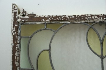 アンティーク建具　希少!!　大正ロマンの趣漂う洋館のステンドグラス入り窓　(R-087483)