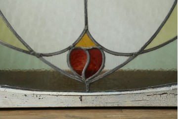 アンティーク建具　希少!!　大正ロマンの趣漂う洋館のステンドグラス入り窓　(R-087483)