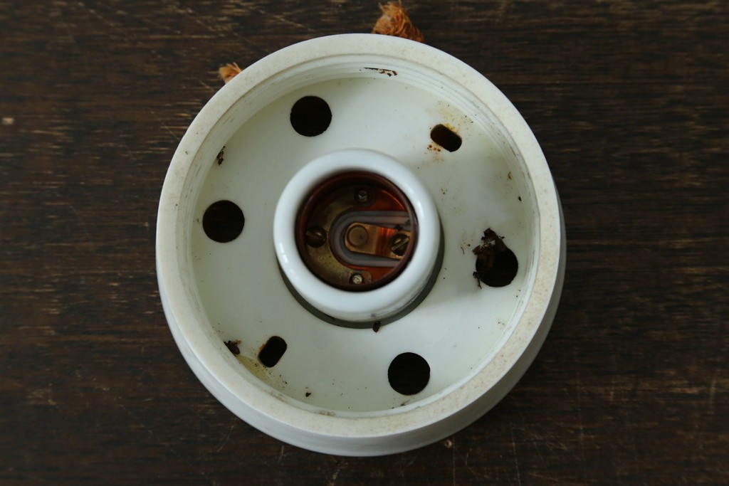 《引っ掛けシーリング式ペンダントライト加工費込み》和製ヴィンテージ　球形シェードのシーリングライト　(R-087485)