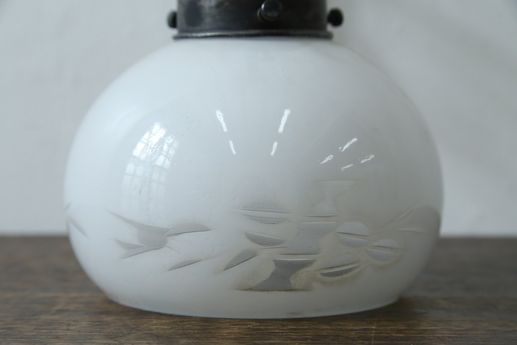 和製アンティーク　アームの意匠と切子細工が魅力のウォールライト　(R-087488)