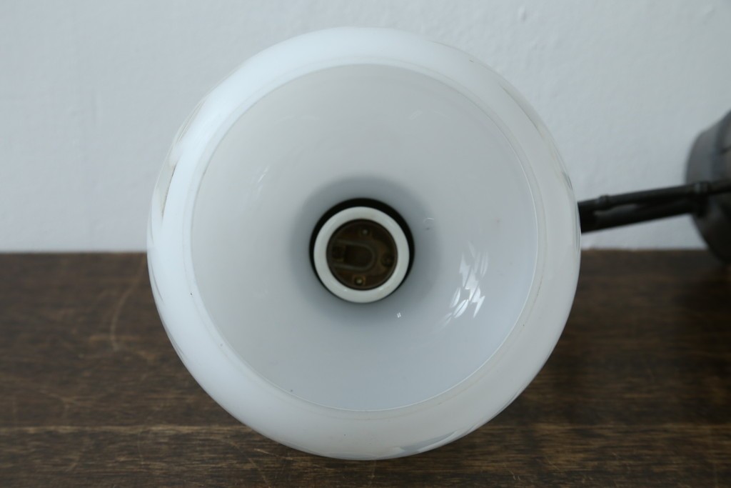 和製アンティーク　アームの意匠と切子細工が魅力のウォールライト　(R-087488)