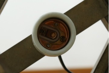 和製アンティーク　花菱文様をあしらった六角形のシーリングライト　(R-087489)