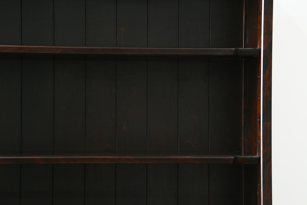 中古　希少な廃番品　北海道民芸家具　格子意匠が印象的な本棚　(R-087491)