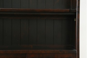 中古　希少な廃番品　北海道民芸家具　格子意匠が印象的な本棚　(R-087491)