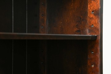 中古　希少な廃番品　北海道民芸家具　格子意匠が印象的な本棚　(R-087491)