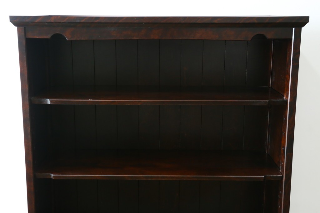 中古　希少な廃番品　北海道民芸家具　格子意匠が印象的な本棚　(R-087491)