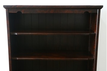 中古　希少な廃番品　北海道民芸家具　格子意匠が印象的な本棚　(R-087491)