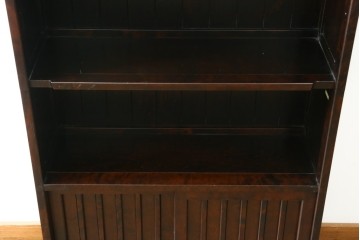 中古　希少な廃番品　北海道民芸家具　格子意匠が印象的な本棚　(R-087491)