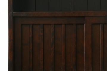 中古　希少な廃番品　北海道民芸家具　格子意匠が印象的な本棚　(R-087491)