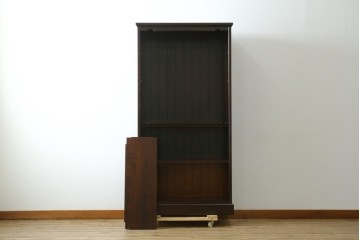 中古　希少な廃番品　北海道民芸家具　格子意匠が印象的な本棚　(R-087491)
