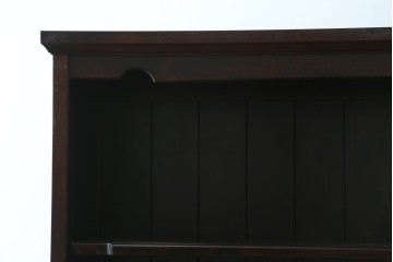 中古　希少な廃番品　北海道民芸家具　格子意匠が印象的な本棚　(R-087492)