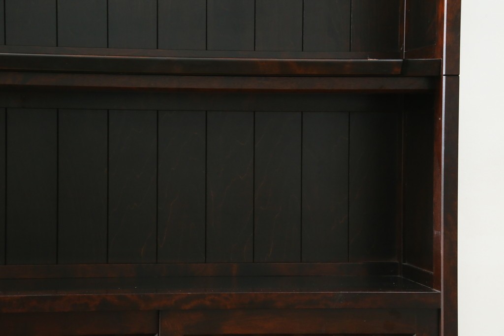 中古　希少な廃番品　北海道民芸家具　格子意匠が印象的な本棚　(R-087492)