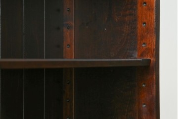 中古　希少な廃番品　北海道民芸家具　格子意匠が印象的な本棚　(R-087492)