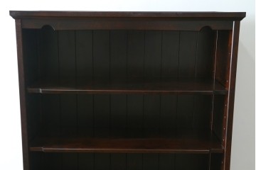 中古　希少な廃番品　北海道民芸家具　格子意匠が印象的な本棚　(R-087492)