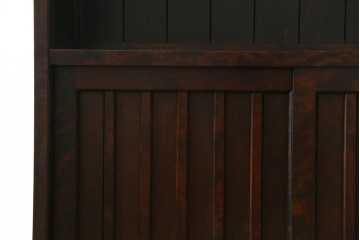 中古　希少な廃番品　北海道民芸家具　格子意匠が印象的な本棚　(R-087492)