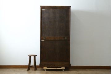 中古　希少な廃番品　北海道民芸家具　格子意匠が印象的な本棚　(R-087492)