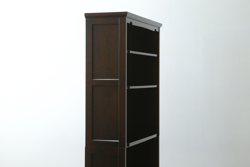中古　希少な廃番品　北海道民芸家具　格子意匠が印象的な本棚　(R-087492)