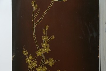 アジアンヴィンテージ　オリエンタル　花鳥文様が美しい収納棚　(R-087494)