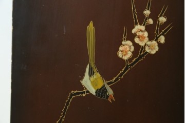 アジアンヴィンテージ　オリエンタル　花鳥文様が美しい収納棚　(R-087494)