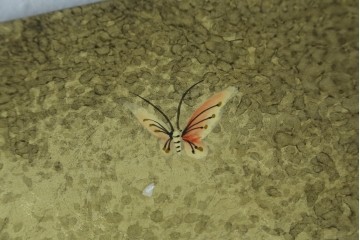 アジアンヴィンテージ　オリエンタル　花鳥文様が美しい収納棚　(R-087494)