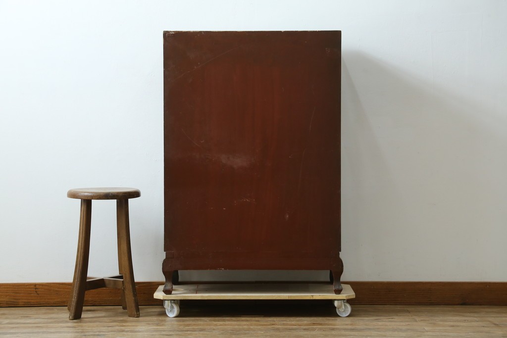 アジアンヴィンテージ　オリエンタル　花鳥文様が美しい収納棚　(R-087494)