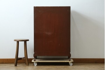 アジアンヴィンテージ　オリエンタル　花鳥文様が美しい収納棚　(R-087494)