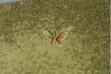 アジアンヴィンテージ　オリエンタル　花鳥文様が美しい収納棚　(R-087494)